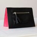 Leather wallet in Black and neon Pink