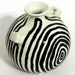 White Vase with Black Rings - Ceramic Pottery