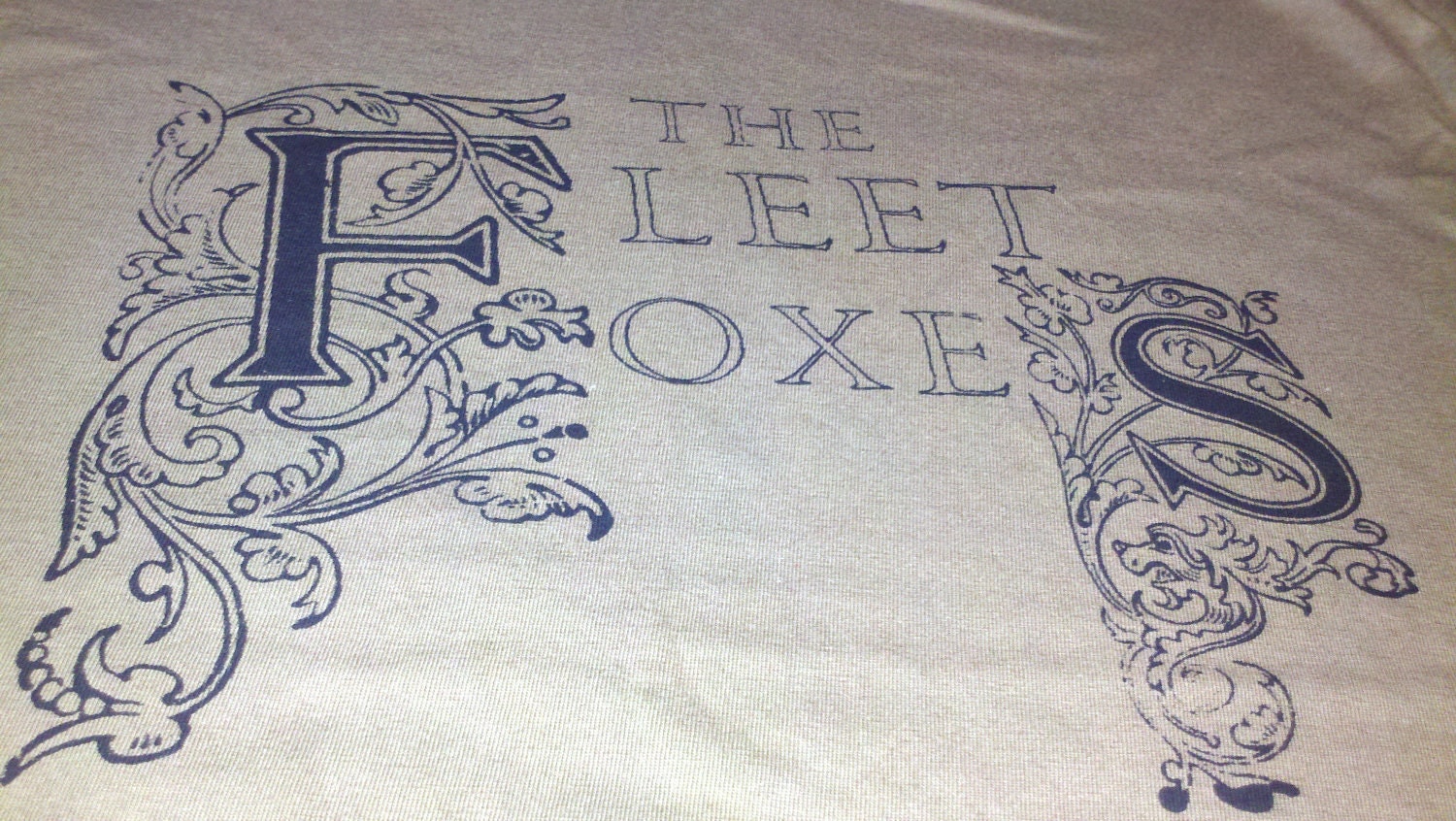 Men's Fleet Foxes Shirt on Medium Tan T Shirt