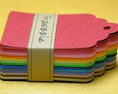 100 Paper Tags: Assorted Rainbow Gift Tags 2.25" x 3.5"