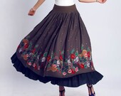 Linen Maxi skirt (0117)
