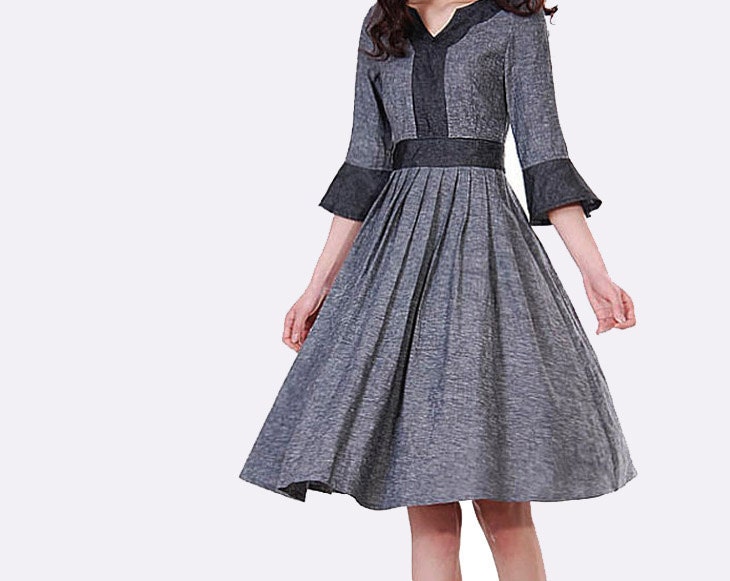 grey linen dress ethnic midi dress mm03 by xiaolizi on etsy grey linen dress ethnic midi dress mm03 by xiaolizi on etsy