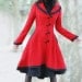Elegant red woollen long coat