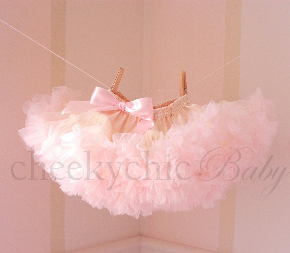 Luxe Pettiskirt by Cheeky Chic Baby - Buttercream Ivory with VINTAGE PINK ruffle