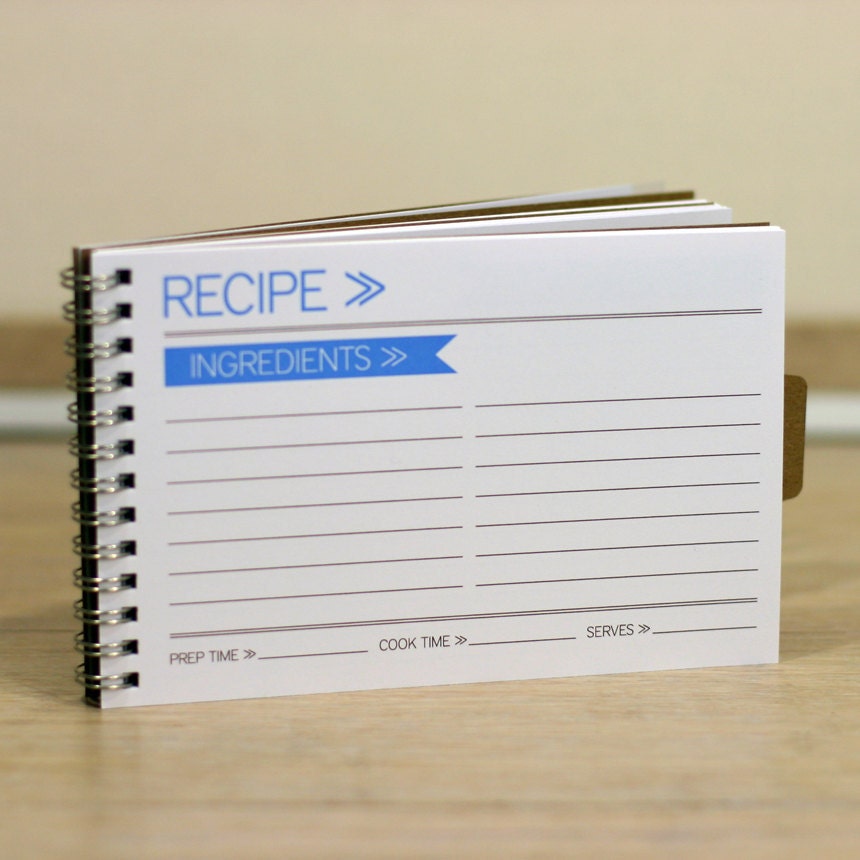recipe notebook. blue