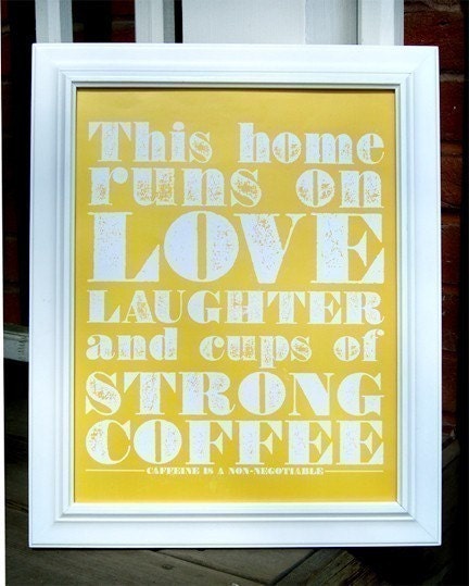 Strong Coffee Poster (light tangerine)
