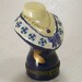 Vintage Figural Trinket Jewelry Box Mannequin Torso Blue White