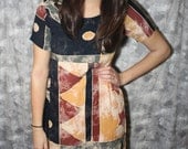 vintage short sleeve native print maxi dress by Wind River company
