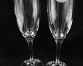 Personalized His / Hers Mustache Champagne Flutes by Jackglass on Etsy