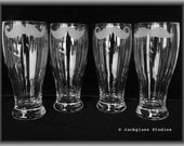 Etched Mustache Pilsner Set by Jackglass on Etsy