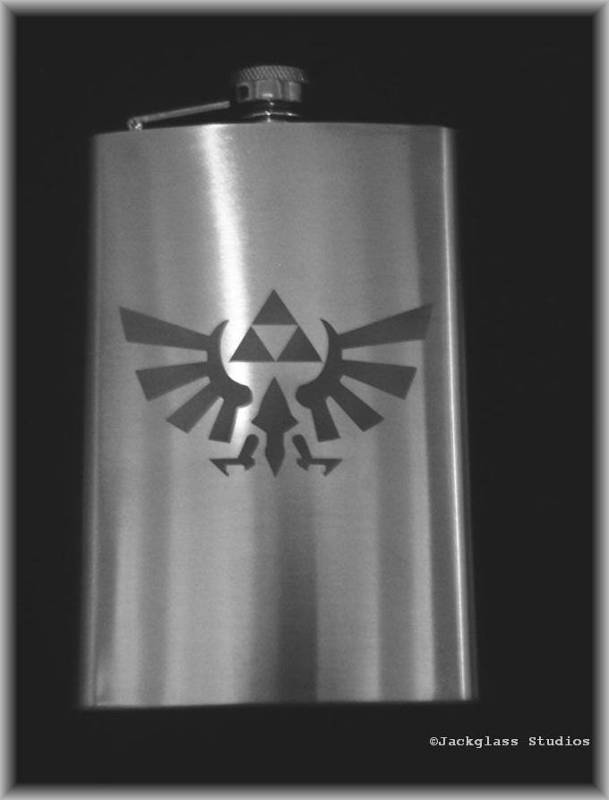 Zelda Etched Flask by Jackglass on Etsy