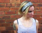 Shimmering Grey Printed Silk Headband - Womens Hand Dyed Organic Spring Summer Accessory