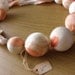 Peaches & Cream Naturally Dyed Printed Silk Scarf Ball Necklace, Womens Organic Spring Accessory