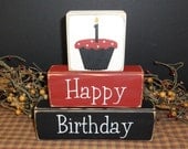 Happy Birthday personalized custom wood blocks