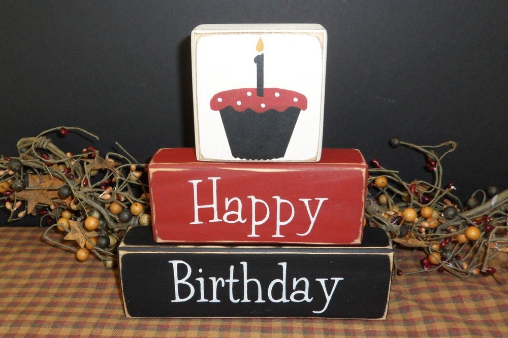 Happy Birthday personalized custom wood blocks