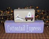 Cottontail Express primitive wood blocks