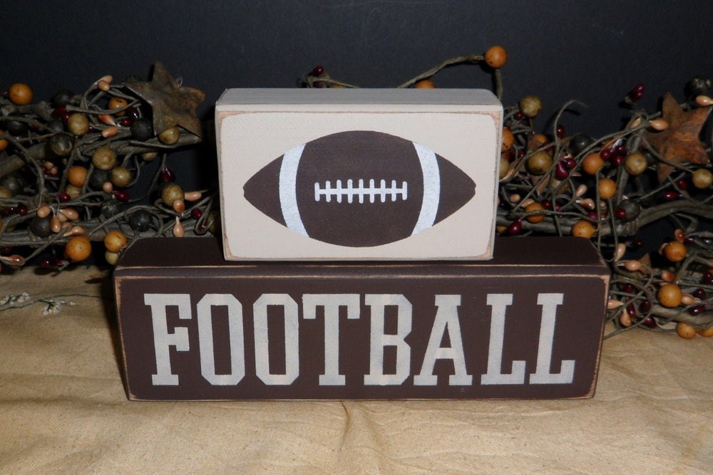 Football primitive wood blocks
