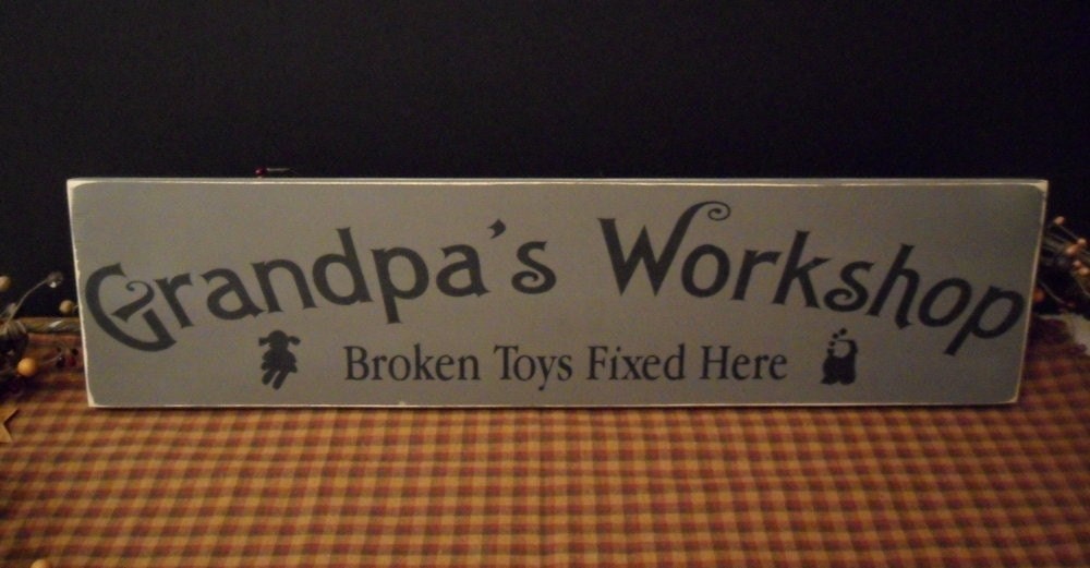 Grandpa's Workshop primitive wood sign