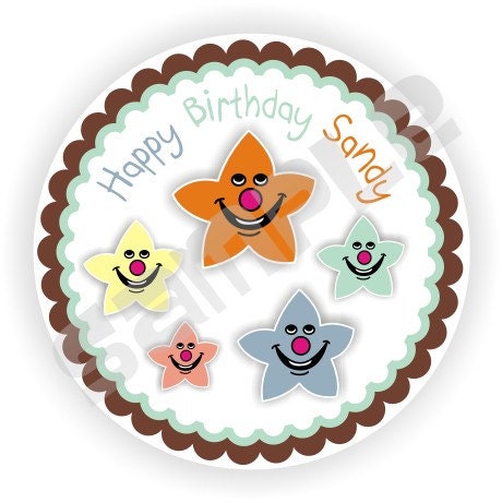 40 Thank You 2 inch circle Stickers - Birthday - Baby Shower - Bridal Shower - Envelope Seal - Address Label - Stars Theme - Personalized Il_170x135