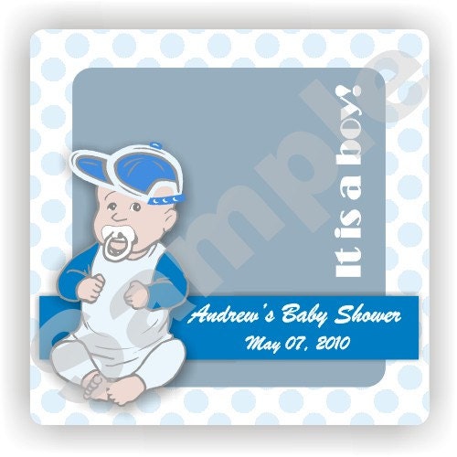 Baby Shower Stickers - Set of 40 - It is a Boy - 2x2inch Il_570xn