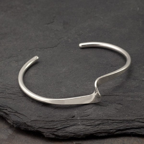 Cuff Bracelet- Silver Bracelet - Sterling Silver Cuff Bracelet- Modern Silver Wave Bracelet- Sterling Silver Jewelry Handmade
