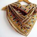 Pink, Blue, Black and Tan Mod Print Square Scarf