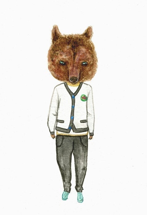 The Preppy Mr Fox - 5 x 7 print