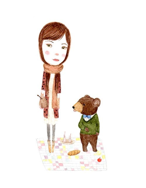 It's Never too Cold for a Teddy Bear Picnic - 5 x 7 Print