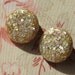 c1960 Lucite Glitter Earrings Rainbow Irridescent Sparkles