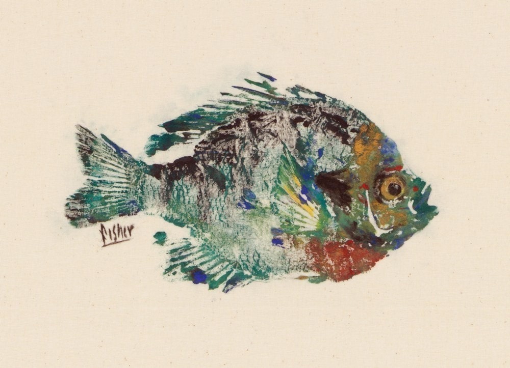 Bluegill - Gyotaku Fish Rubbing - Limited Edition Print (10 x 8)