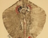 Stingray - Gyotaku Fish Rubbing - Limited Edition Print (15 x 22.5)