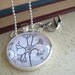 Silver Neuron Cell Body Pendant with pewter handcast microscope Charm
