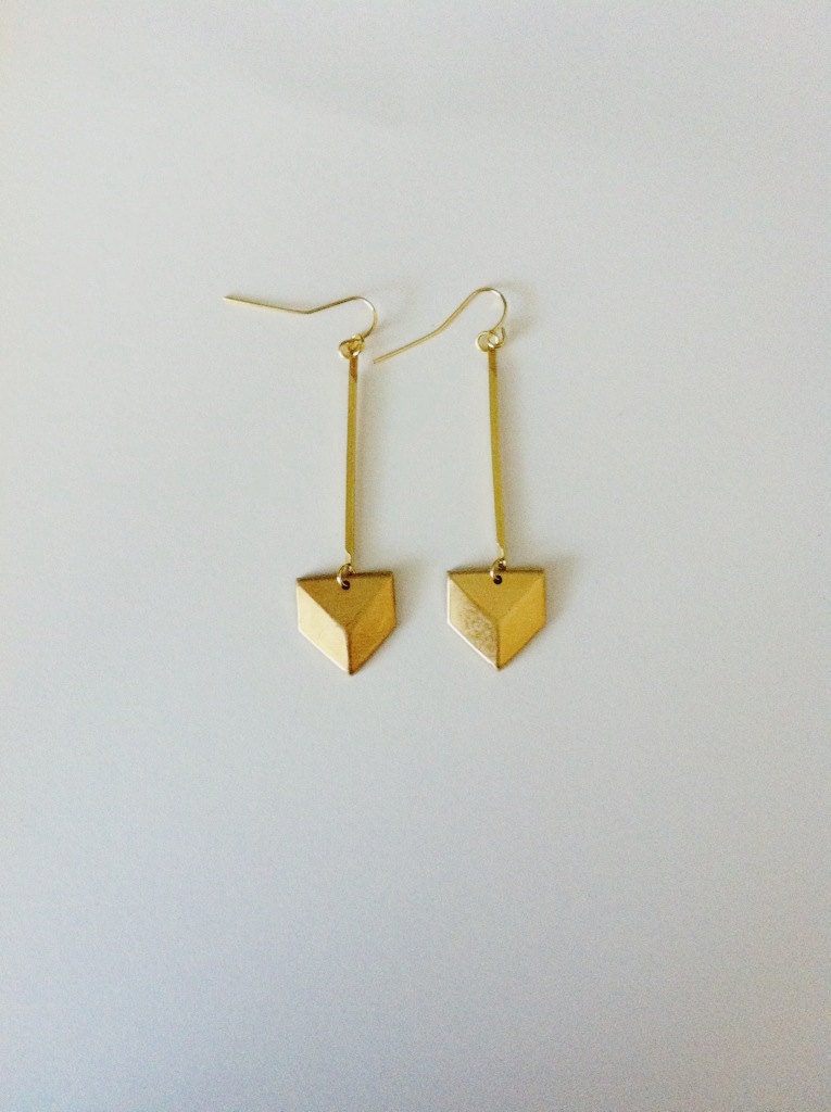 Brass Chevron Earrings