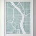 Silk-Screen Printed Map of Portland in Mint