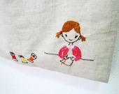 Tote Bag - Hand Embroidered with Floral Lining
