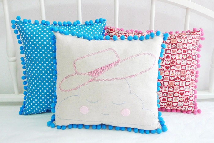 Cloud Cushion with Pom Poms - Stetson