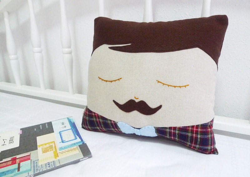 Moustache Man Cushion - Moustache George