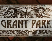 Grant Park Atlanta neighborhood Rustic Sign 7x13
