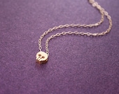 Mini Gold Skull Necklace 14kt  Gold Filled Chain