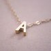 Tiny Gold Initial Necklace A-Z