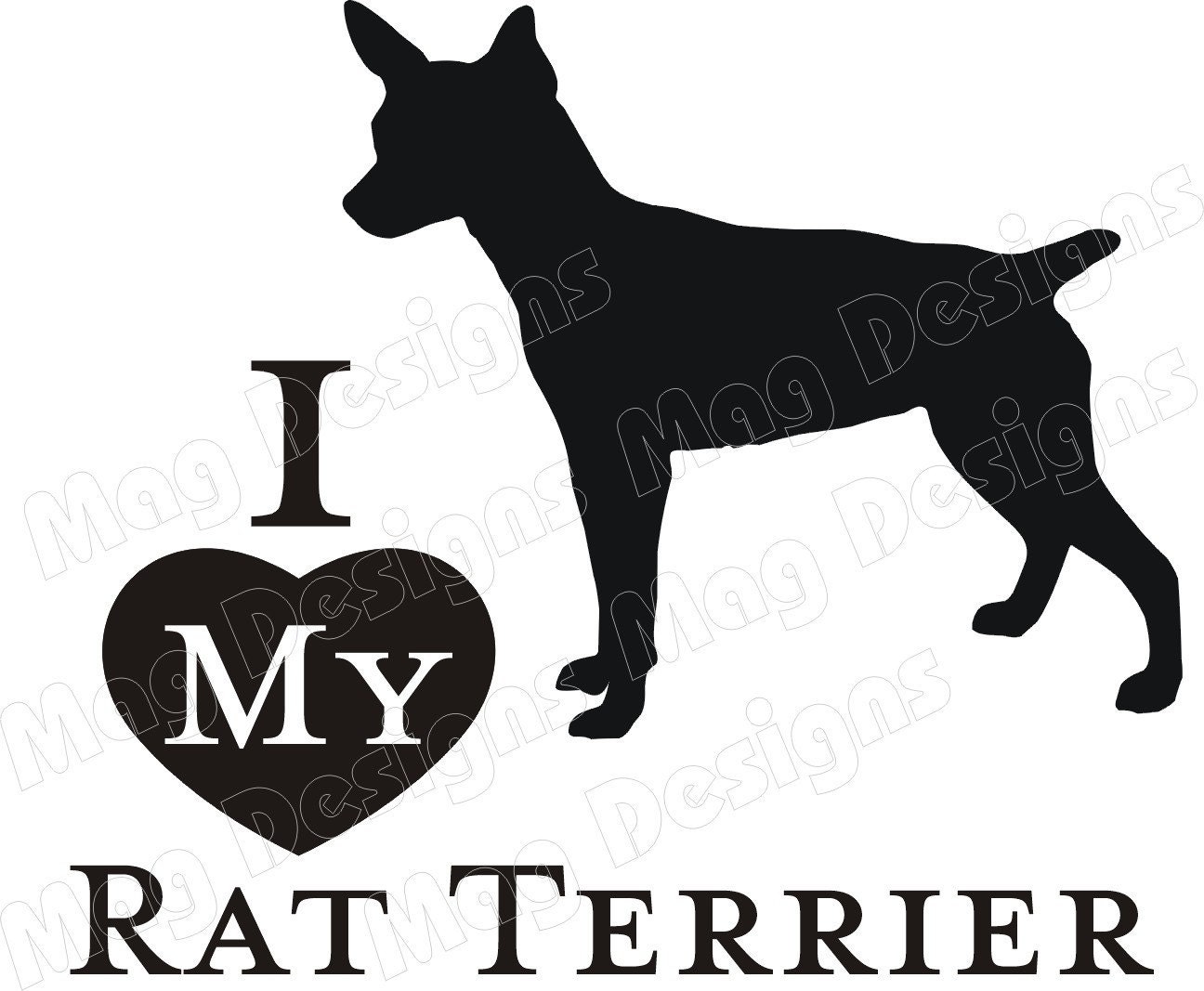 RAT TERRIER Vinyl Dog Decal Silhouette on Etsy by TheArtsySeashell