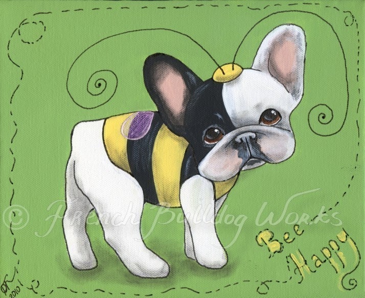 French Bulldog Bouledogue Francais Art Print from Original Painting Dasha Goux