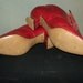 Turn of the Century Ladies Red Shoes Louis Heel Museum collection excellent condition