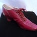 Turn of the Century Ladies Red Shoes Louis Heel Museum collection excellent condition