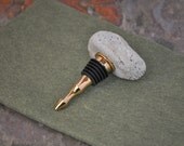River Rock Bottle Stopper - Gold Titanium Nitride