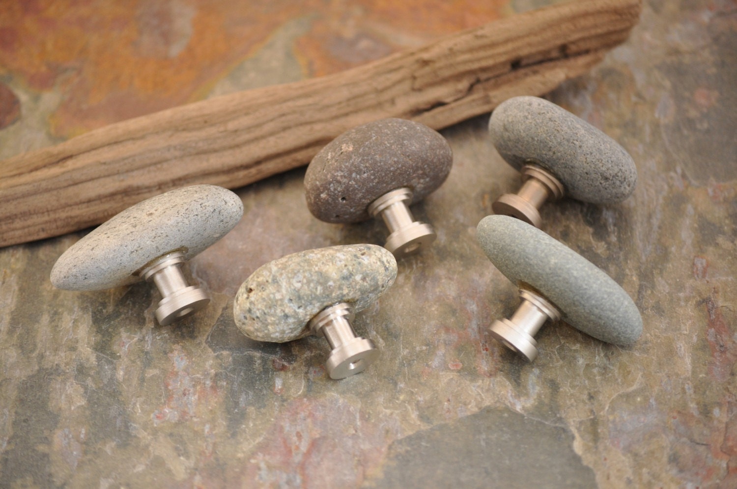 Beach & River Rock Cabinet Knobs - 5 Ready to Ship