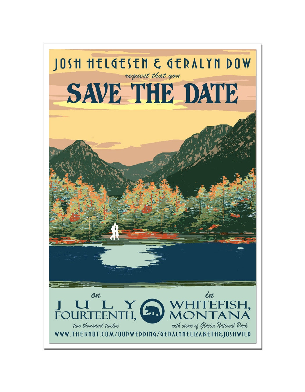 Vintage Lake Tahoe Save the Date Card - SAMPLE