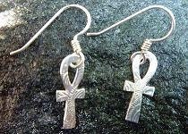 Ankh Earrings Tiny Sterling Silver Jewelry