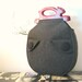 Charcoal Black and Apple Red Wooden Handle Handbag READY TO SHIP