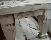 Reclaimed Wood Coffee Table - Shabby Elegance - Chic Cottage - Country - Antique White